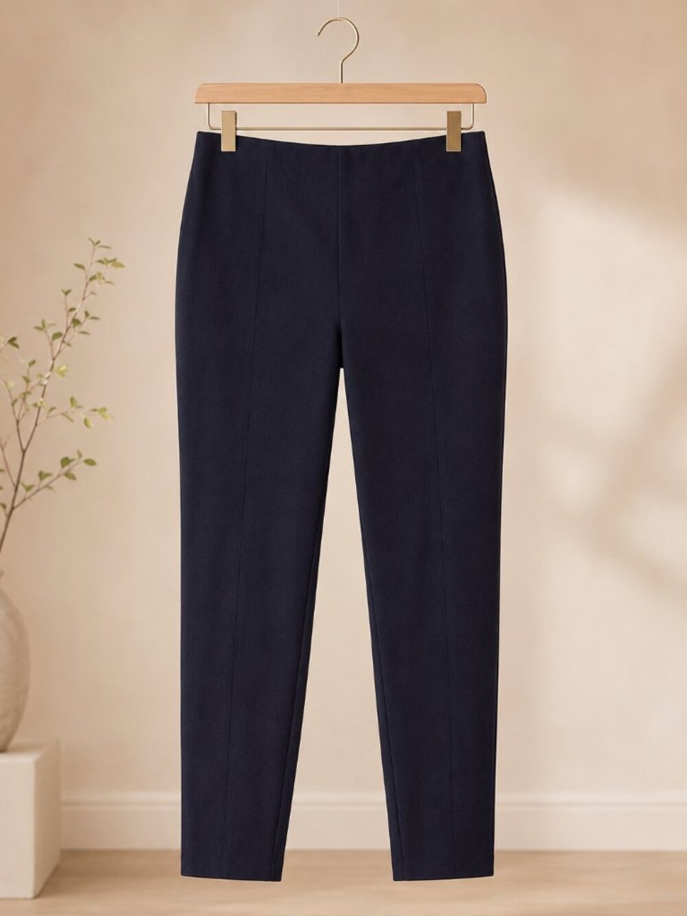 Talbots NWT 8P Navy Portland Pant Slim Ankle Side Zip Stretch Preppy Workwear